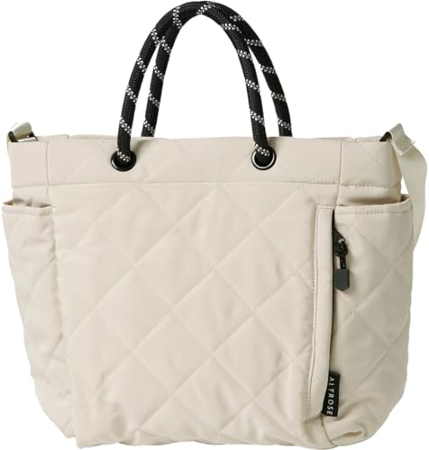 [アルトローズ] アイボリー トートバッグ レディース トート 大容量 大きめ 2way ショルダーバッグ 肩..