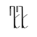 MULT パーテーションフック ドアハンガー オフィス 間仕切り ドアフック 帽子 バッグ掛け 金具 S字 大 ダブルフック 扉 幅33~99mm対応 ブラック...