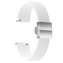 Ullchro 時計 ベルト 時計ベルト ラバ 14mm 16mm 18mm 20mm 22mm 24mm ダブルロック バックル 長さ 調節 時計 バンド 時計バンド 替えベルト 替えバンド ベルト 交換 (20mm, White)