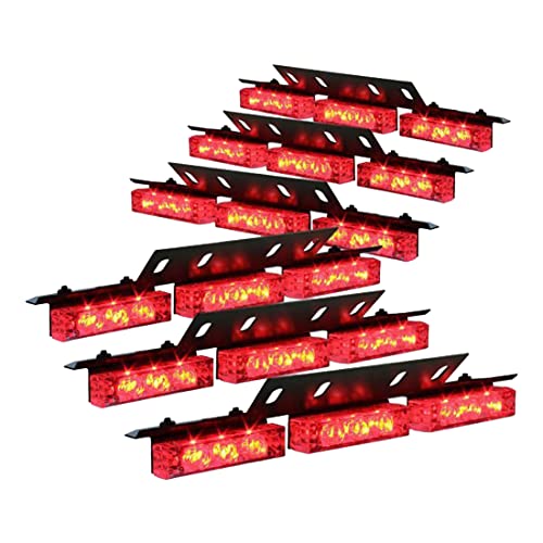 Ranzek 車警告灯 緊急ストロボ点滅灯 三つの点滅モード 54LED高輝度 6PCSセット 赤光