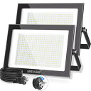 MEIKEE【200W 超曝光 2個セット】led 投光器 作業灯 看板灯 夜間工事 昼光色 駐車場灯 省エネ 豪雨対応 工場 IP66防水 体育館用 倉庫照明 防犯灯 屋外作業 屋内屋外 設置可能 BBQ用 6500K 20000LM 2000w相