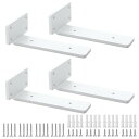 HIMOMO 隠し棚受け 4個セット棚受け金具 長さ15cm 厚さ5mm 最大荷重70KG 高耐荷重 頑丈 アイアンブラケット 棚受け金具 見えない 棚受け金具...