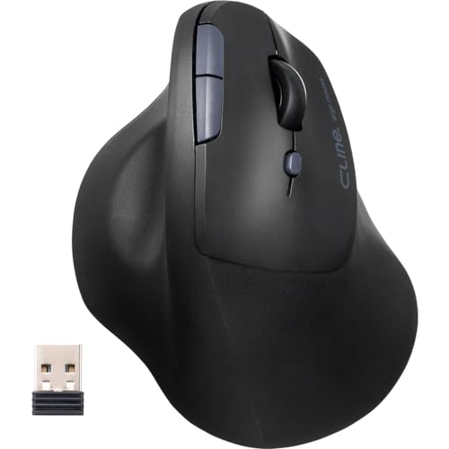 サンワダイレクト エルゴノミクスマウス 静音 無線 Bluetooth 2.4GHz 【戻る/進むボタン搭載】 充電式 400-MAWBT189BK