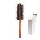 ロールブラシ ブローブラシ 豚毛 カールブラシ メンズ レディース ブロー用ヘアブラシ 天然毛ブラシ 静電気防止 天然木 直紋様 M