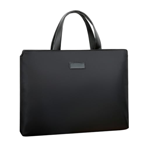 [TRMF] ビジネスバッグ メンズ 15.6インチ対応 トートバッグ 大容量 軽い pc カバン PUレザー おしゃれ 撥水 薄型 就活バッグ リクルートバッグ 出張 仕事 通勤 ブリーフケース ブラック(4)