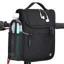 Rhinowalk 自転車フロントバッグ 多機能バイク 弁当袋 保温バッグ 保冷バッグ 防水カバー付き ハンドルバーバッグ 大容量 ブラック