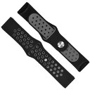 ( 京都 おかげさまで ) Fitbit Charge4 Charge3 フィットビット シリコン 交換用 ベルト バンド 耐水 スポーツ メンズ レディース (L, ブラック×グレー)