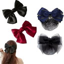 サムコス 蝶結び 髪飾り リボン ヘアアクセサリー 2個セット 大きめ 髪留め レディース 大きめ エレガント クリップ 七夕 パーティー 入学式 卒業式 結婚...