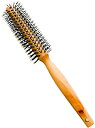 MONOW ロールブラシ ヘアブラシ ブローブラシ くし ブラシ 40mm 木製 (Medium, White)