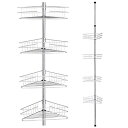 Yescom コーナーラック 4段 つっぱり 浴室用ラック 高さ272〜292cm/215〜235cm 浴室 シャンプーラック 突っ張り バス お風呂場 キッチ...