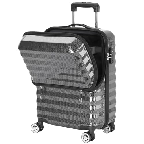 [アクタス] フロントオープン 機内持ち込み可 34L 53 cm 3kg ブラックカーボン