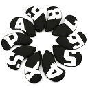 NEW DESIGN 選べる4色 アイアンカバー 10点セット ヘッドカバー カラフル カラーナンバー 番手付 4番〜9番 AW PW SW X 伸縮性 (ブラ...