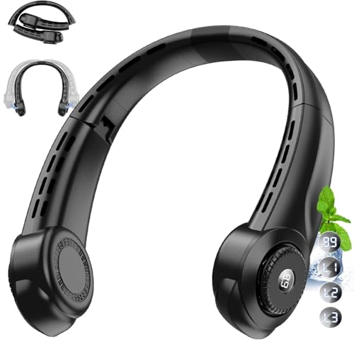 ネッククーラー『2025年夏革新型』Oldstar ネックファン 5000mAh 首掛け扇風機 LEDディスプレイ表示 携帯扇風機 瞬時冷却&熱中症対策 3段階風量調整 静音設計 超長時間連続稼働 折りたたみ式 羽