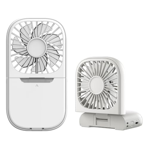 【2025年モデル】nikome 首掛け扇風機 ネッククーラー ハンディファン 首掛け 軽量 子供 静音 4way 折りたたみ 卓上 ストラップ 4in1ミラー付きハンディファン NKM-MHF01