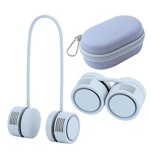 DANSOON 首かけ扇風機 ネックバンドファン Rolling [ ハンズフリー 360度 角度調整可能 低騒音 BLDCモーター搭載 風量3段階調節 コンパクト収納 超軽量 ケース付属 ネックファン ] DSN27451SB スカイブ