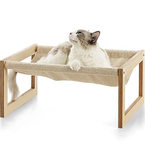 FUKUMARU 猫 犬 ペット ベッド ハンモック 通気性 猫用 ペット用品 リネン 53.3*42*25.4cm(縦*横*高さ)
