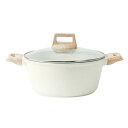 CAROTE カローテ 両手鍋 卓上鍋 24cm IH対応 PFOA PFOS フリー マーブルコーティング くっつきにくく手入れ簡単 煮物 カレー シチュー ...