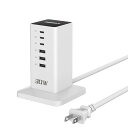 USB コンセント 6ポート 合計30W USB type-c充電器 タワー式 充電ステーション TESSAN スマホ充電器 充電アダプター iPhone Galaxy Android など機器対応