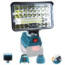 投光器LED 作業灯 コードレス投光器 5000LM 14.4V /18Vバッテリーとの互換性あり 集魚灯 2つの出力充電ポート IP66防水防塵 停電対策 夜間作業 夜釣り 夜間工事 アウトドア 非常照明 5in (電池なし)