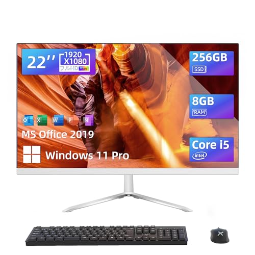 VETESA ηѥ 221920x1080եHDIPSվ ѥ ǥȥå Core i5 8GB  256GB SSD MS Office 2019 Windows 11Pro ηPC ܡɤȥޥ°