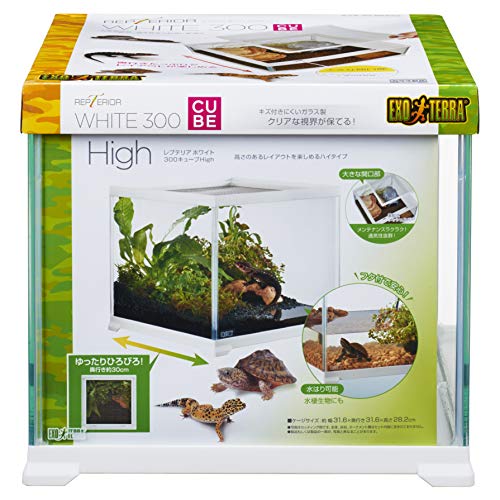 エキゾテラ GEX EXOTERRA レプテリアホワイト300CUBE High 小型爬虫類 ガラスケージ ホワイトフレーム W31.6×D31.6×H28.2cm 爬虫類飼育ケージ