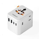 海外 変換プラグ 全世界対応 旅行 便利グッズ TESSAN C BF O Aタイプ 海外 コンセント 変換 2AC口 3USB-C 2USB-A マルチ変換プ...