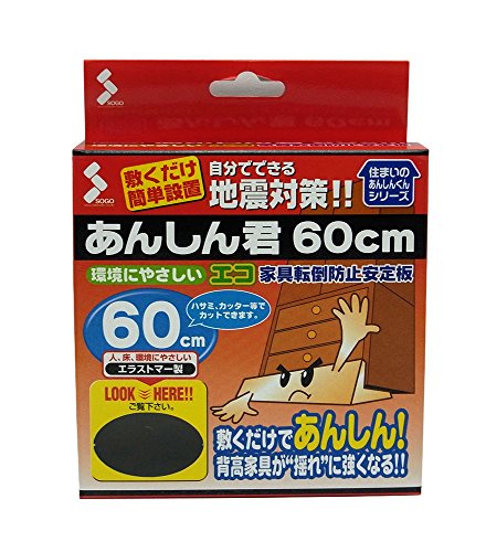 ソーゴ エコ 家具転倒防止安定板 あんしん君 60cm 1本入 クリアー eco-600L