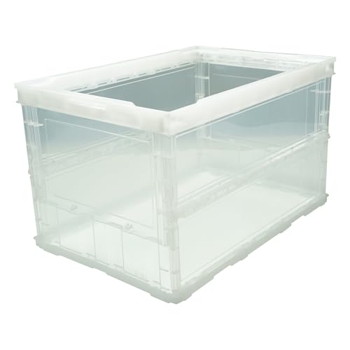 トラスコ中山(TRUSCO) 収納ケース 収納ボックス 薄型折りたたみコンテナスケル 半透明 50L TSK-O50B-TM