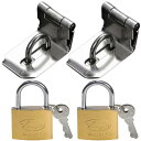 Gavit ドアラッチ ドアロック ドア金具 ラッチ ロック セキュリティ 南京錠付 各2個セット 小 直角