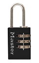 Master Lock (マスターロック) 南京錠 ダイヤル 暗証番号設定 小型 軽量 本体幅23mm 吊高内径22mm アルミ 防犯 620JADBLK ブラック