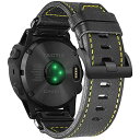 GARMIN ガーミンウォッチバンド 26MM Fēnix/Instinct/Vivoactive/Approach/MARQ/Quatix/D2/Forerunner/Enduroシリーズ用 Hemsutイタリア本革製スマート・ウオッチバンド アップグレードされたコネクタ ガーミンのク