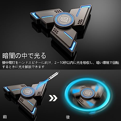 COOLDEN 夜光 ハンドスピナー よく回る 高級 ストレス解消 グッズ おもちゃ 超耐久性 ステンレス製ベアリング 無音 高速回転 3～5分スピン 民族 ADHD 自閉症 おもちゃ 手遊び 暇つぶし 大人 子供