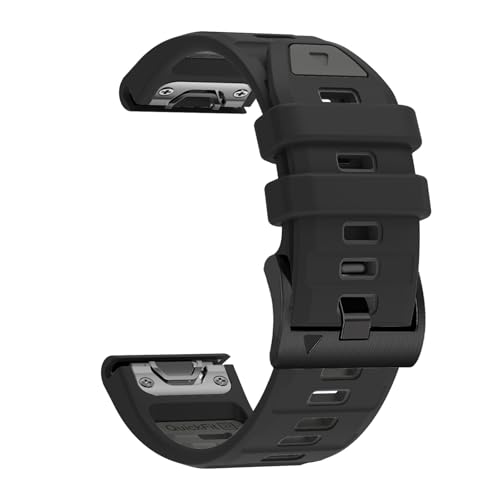 [SQHYWJ] 22mm 26mm 二色シリコンウォッチバンド 替えベルト はに適合 GARMIN(ガーミン) Fenix 8 / Fenix 7X / Fenix 6X / Fenix 5X /Fenix 7/6/5 用 交換 ベルト クイックリリース瞬時取り付け(グレー+ブラック 22mm)