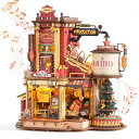 ROKR 立体パズル 3D木製パズル ギフト工場 光の効果と音楽付き クリスマスツリー インテリア装飾 雰囲気作り 玄関 工作キット DIY 組み立て オルゴール 暇つぶし 知育玩具 中学生 大人向け 初