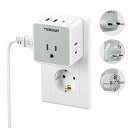 変換プラグ 海外コンセント C/BF/SEタイプ TESSAN海外旅行用アダプター 取り外し可能 3個AC口 2つtype-Aと1つUSB-Cポート付き 韓国/ドイツ/イタリア/シンガポール/イギリス/香港/東南アジア/ヨー