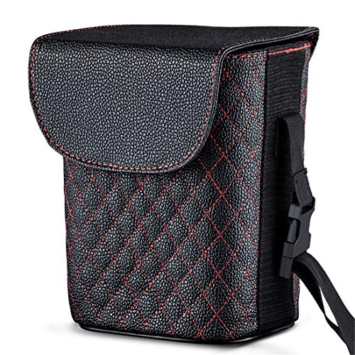 車用ゴミ箱 車用 ゴミ箱 車載バケツ 多機能 マグネット式 ふた付き 固定可能 洗濯可能 簡単に取付可能 汎用 小物入れ 後部座席用 (ブラック)