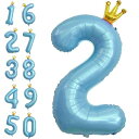 DELUXEFOX 誕生日 バルーン 数字 大きい 40インチ 2歳 誕生日 飾り付け バルーン 誕生日 数字 風船 女の子 男の子 大人 王冠付き 飾り付け ...