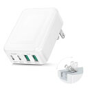 USB 充電器 type-c 急速充電器 iPhone、【合計40W】 4ポート 超薄型 折り畳み式 usb コンセント pd 携帯充電器 【PSE認証】マルチ...