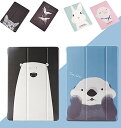 iPadPro11 第4/3/2/1世代 ケース 背面透明 クリア 可愛い 動物 ラッコ クマ ウサギ 猫 鶴 柄 iPad Pro 11 インチ カバー 印刷 プリント レザー TPU オートスリープ 極薄 軽量 (iPadPro11, ラッコ)