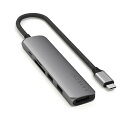 SATECHI USB-Cハブ 6-in-1 Slim Plus マルチポートアダプター, 4K HDMI, 100W PD充電, 2 USB-Aポート, microSD/SDカードリーダー, MacBook, Windows, USB Type-C機器対応(スペースグレイ)