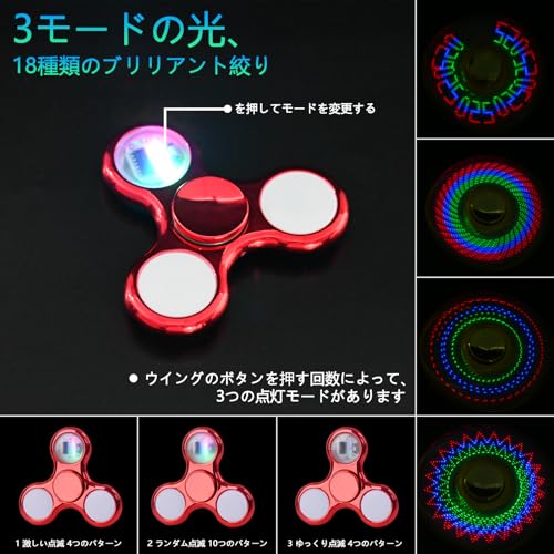 MEKBFG ハンドスピナー光る 18種類の鮮やかな絞り ハンドスピナー よく回る ハンドスピナー 子供 小さめ 大人ストレス解消 スピン ウィジェット