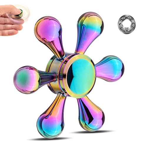 指スピナー　ハンドスピナー 貝殻の虹色　水滴状 　Hand Spinner　取り外し可能　...