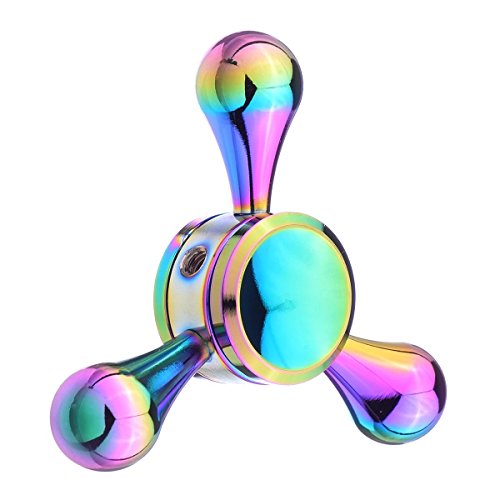 指スピナー　ハンドスピナー 貝殻の虹色　水滴状 　Hand Spinner　取り外し可能　高速回転 2～5分平均スピン　フォーカス玩具　ストレス解消　セラミックのボールベアリング （レインボー）