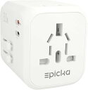 EPICKA 35W PD 急速充電 2*ACコンセント 海外 変換プラグ 全世界対応 C/BF/O/Aタイプ マルチ変換プラグ 2つUSB-Cと3つUSB-A...