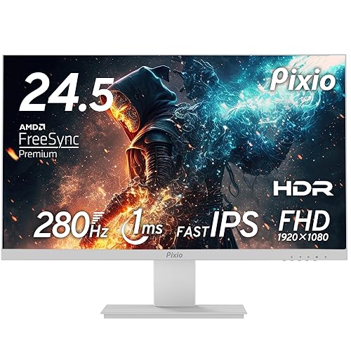 Pixio PX259 Prime White ゲーミングモニター 24.5インチ FHD IPS 280Hz 1ms 2年保証 30日間返品保証