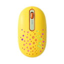 Bluetooth&2.4G、充電式静音ワイヤレスマウス、3台PC対応、3段DPI、かわいい、おしゃれ、イエロー、穴あき、72g、LED、光る、 EGRET HappiE (レモン) EM23-H3
