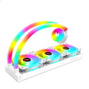 【スモールラボ】COOLMOON ホースLED 簡易水冷クーラー 360 mm CPUクーラー LED ARGB 5v 3pin LGA1700/1200/115X AMD:AM4ソケットに対応 4pin PWM ファン制御 (ホワイトVer1_ダイヤ)