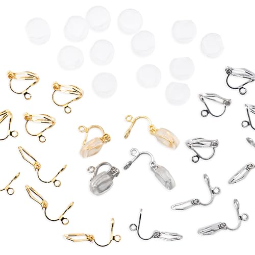[oji company] イヤリング パーツ 金具 イヤリングパーツ イヤリング金具 2カラー/10ペア(計20個)/シリコンカバー付 アクセサリーパーツ ハンドメイド 手芸 DIY シルバー ゴールド