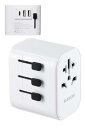 エレコム 海外 変換プラグ A/BF/O/SEタイプ USB Type-C×1 USB-A×2 15W 極性対応 (N極対応) ホワイト ECT-32-15A2...