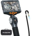 Teslong先端可動ファイバースコープ デュアルレンズ内視鏡カメラ5インチIPS液晶モニタースコープカメラ 1080P百万画素ボアスコープ検査カメラ 32G SDカード HD工業用内視鏡 LEDライト 懐中電灯付